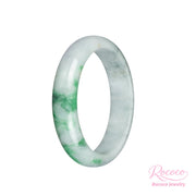 Certified Type A Pale Green with green floating flower jadeite bangle