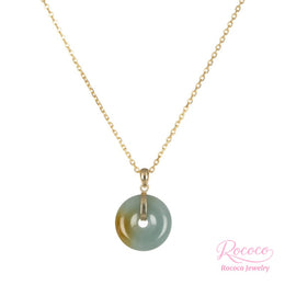Bluish Grey with Brown Jade Pendant - Kandy Disc Regular
