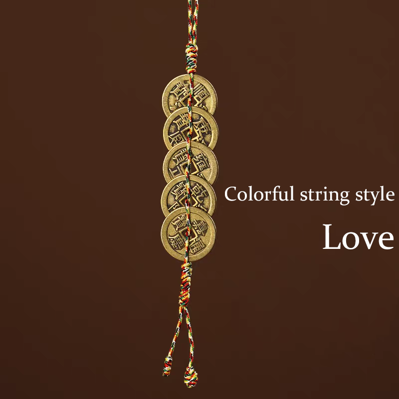 Pendant with five emperors' coins  Five kinds of beautiful wishes My Store