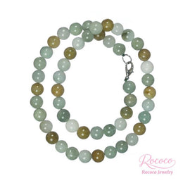 Multi Color Jadeite Jade Bead Necklace