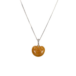 Brownish Yellow Jadeite Ruyi Pendant