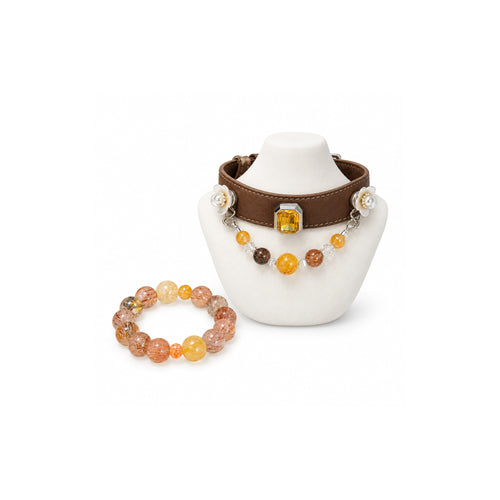 Amber Midnight Human & Pet Match — matching bracelet and pet collar, sold separately