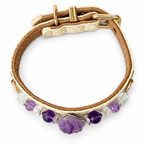 Amethyst Crest Beaded Pet Collar - overhead view