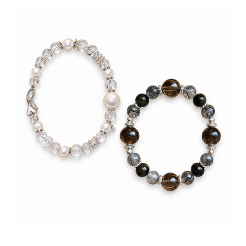 Angel White and Devil Black bracelets shown together; each style sold separately