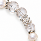 Angel White bracelet silver-tone floral spacer and clear bead detail