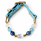 Aqua Clarity Arc Beaded Pet Collar - overhead view