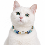 Aqua Clarity Arc Beaded Pet Collar - AI pet wearing styling illustration