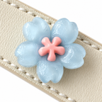 Aqua Pastel Bloom Beaded Pet Collar - central decorative accent detail