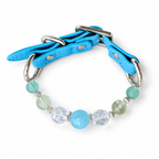 Aqua Prism Beaded Pet Collar - overhead view