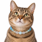 Aqua Prism Beaded Pet Collar - AI pet wearing styling illustration