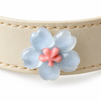 Aqua Sunflower Beaded Pet Collar - central decorative accent detail