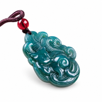 Blue-Green Nine-Tailed Fox Pendant — detail view