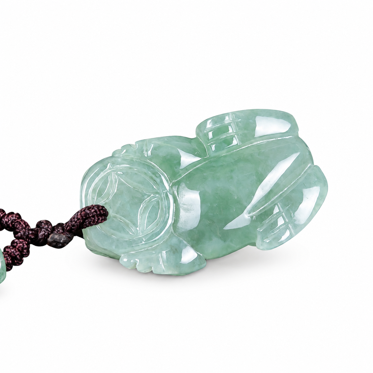 Pale Green Pixiu Pendant — reverse view