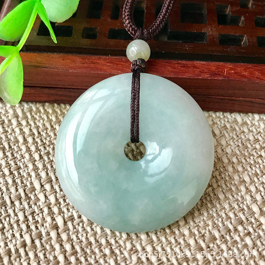 Authentic Grade A Jadeite Donut Pendant | Peace Protection Amulet