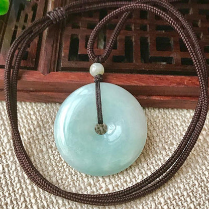 Authentic Grade A Jadeite Donut Pendant | Peace Protection Amulet