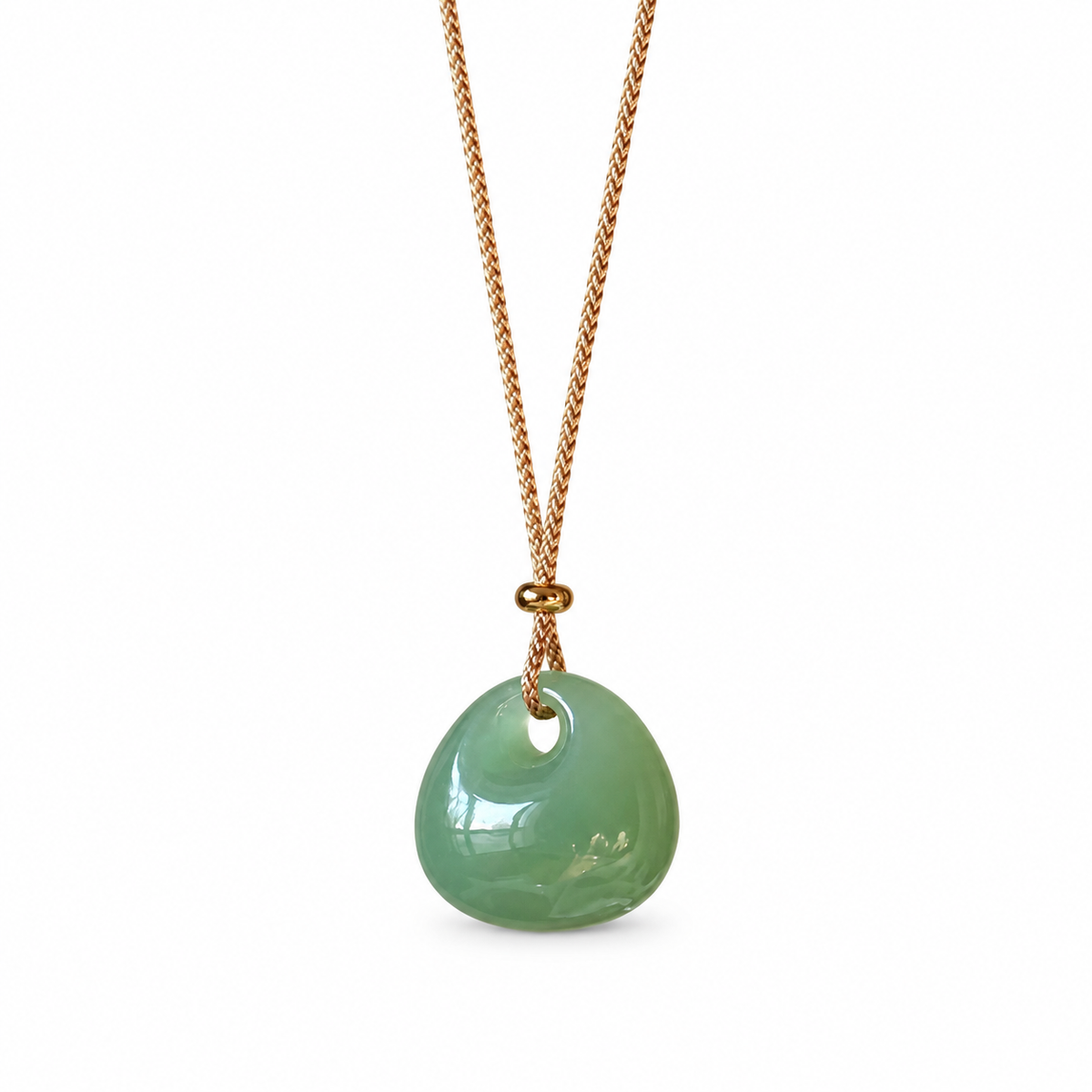 Green Longevity Lock Pendant Necklace — alternate view