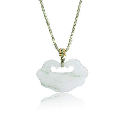 Natural Tianshan Green Jade Amulet Pendant | Ping An Kou, Wushi Pai & Cloud Lock