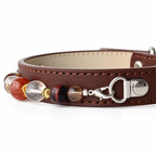 Autumn Ember Beaded Pet Collar - bead and strap detail