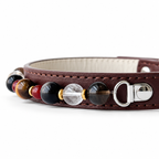 Autumn Mosaic Beaded Pet Collar - bead and strap detail