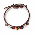 Autumn Mosaic Beaded Pet Collar - overhead view