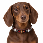Autumn Mosaic Beaded Pet Collar - AI pet wearing styling illustration