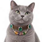 Autumn Prism Facet Beaded Pet Collar - AI pet wearing styling illustration