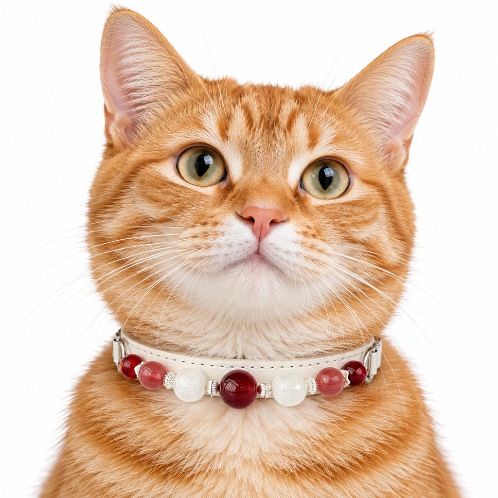 Berry Snow Beaded Pet Collar - AI pet wearing styling illustration