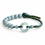 Blue Bead and Ring Cord Bracelet — low angle