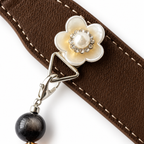 Blue Dusk Blossom Beaded Pet Collar - flower and clasp detail