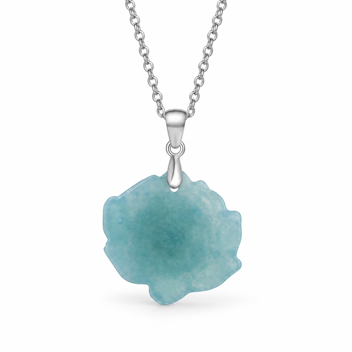 Blue Lotus Pendant Necklace — reverse view