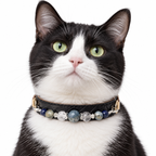 Blue Mist Beaded Pet Collar - AI pet wearing styling illustration