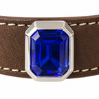Blue Moon Pearl Facet Beaded Pet Collar - central decorative accent detail