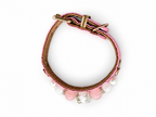 Blush Crown Beaded Pet Collar - overhead view