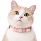 Blush Crown Beaded Pet Collar - AI pet wearing styling illustration