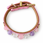 Blush Lavender Beaded Pet Collar - overhead view