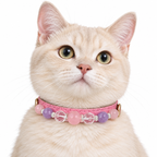 Blush Lavender Beaded Pet Collar - AI pet wearing styling illustration