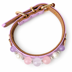Blush Pearl Beaded Pet Collar - overhead view