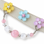 Blush Snow Blossom Beaded Pet Collar - bead and strap detail