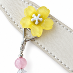 Blush Snow Blossom Beaded Pet Collar - decorative accent and clasp detail