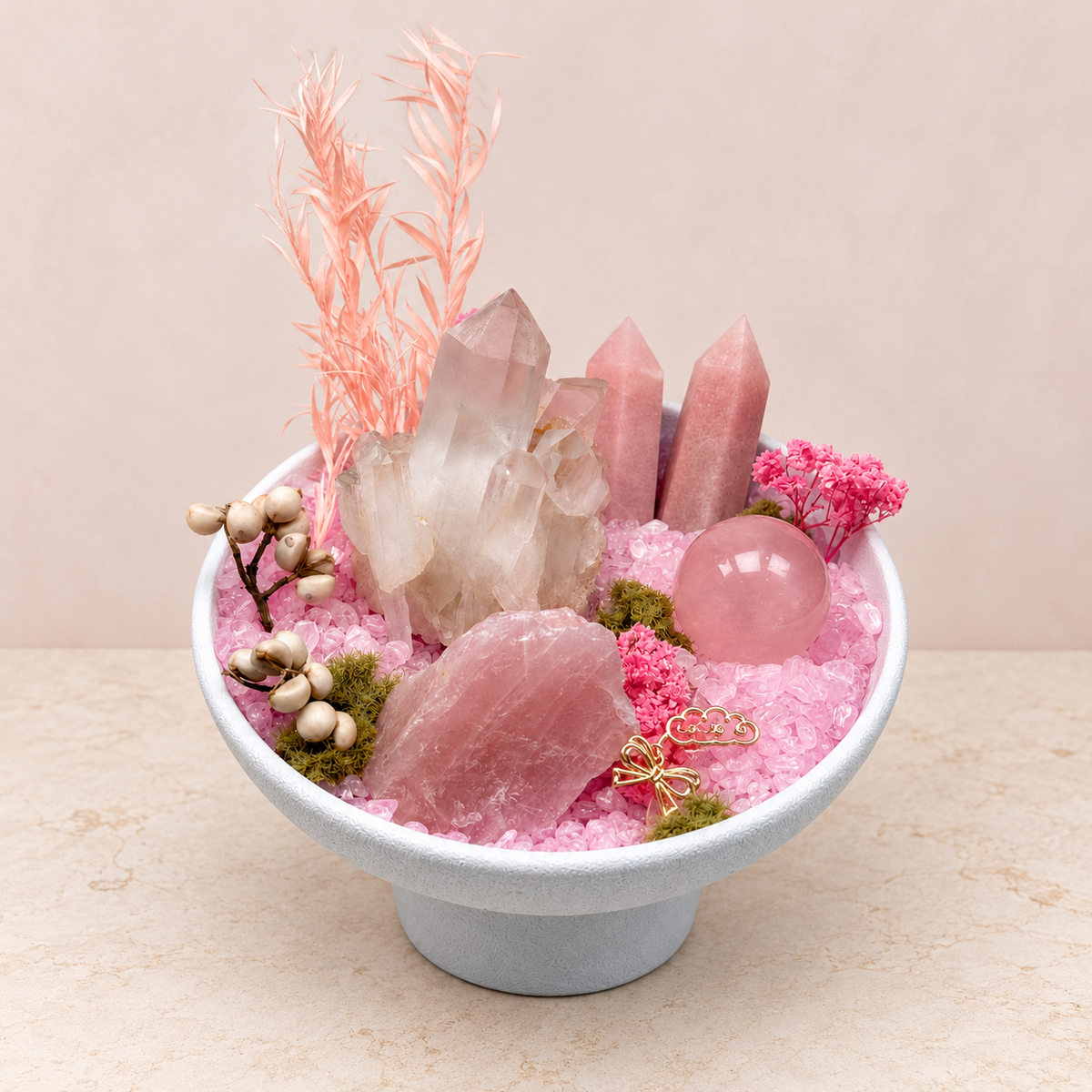 Blush Wishes Crystal Garden — complete decorative arrangement