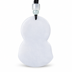 Carved Mary Pendant Cord Necklace — reverse view on white