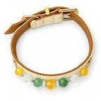 Citrus Garden Beaded Pet Collar - overhead view
