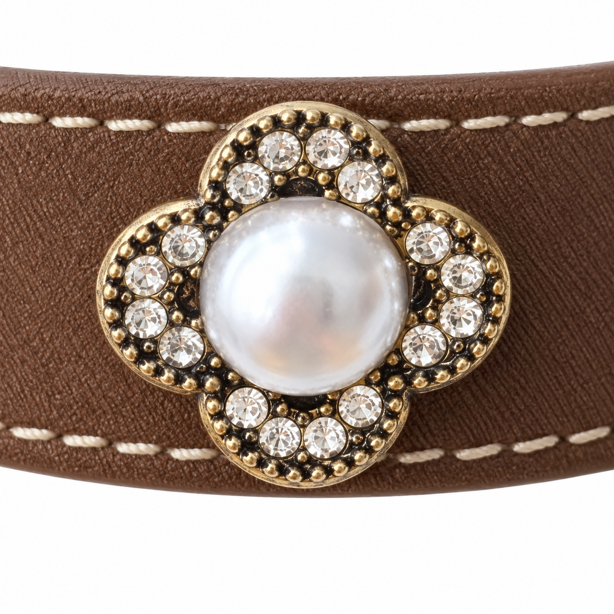Coastal Dusk Charm Beaded Pet Collar - central decorative accent detail