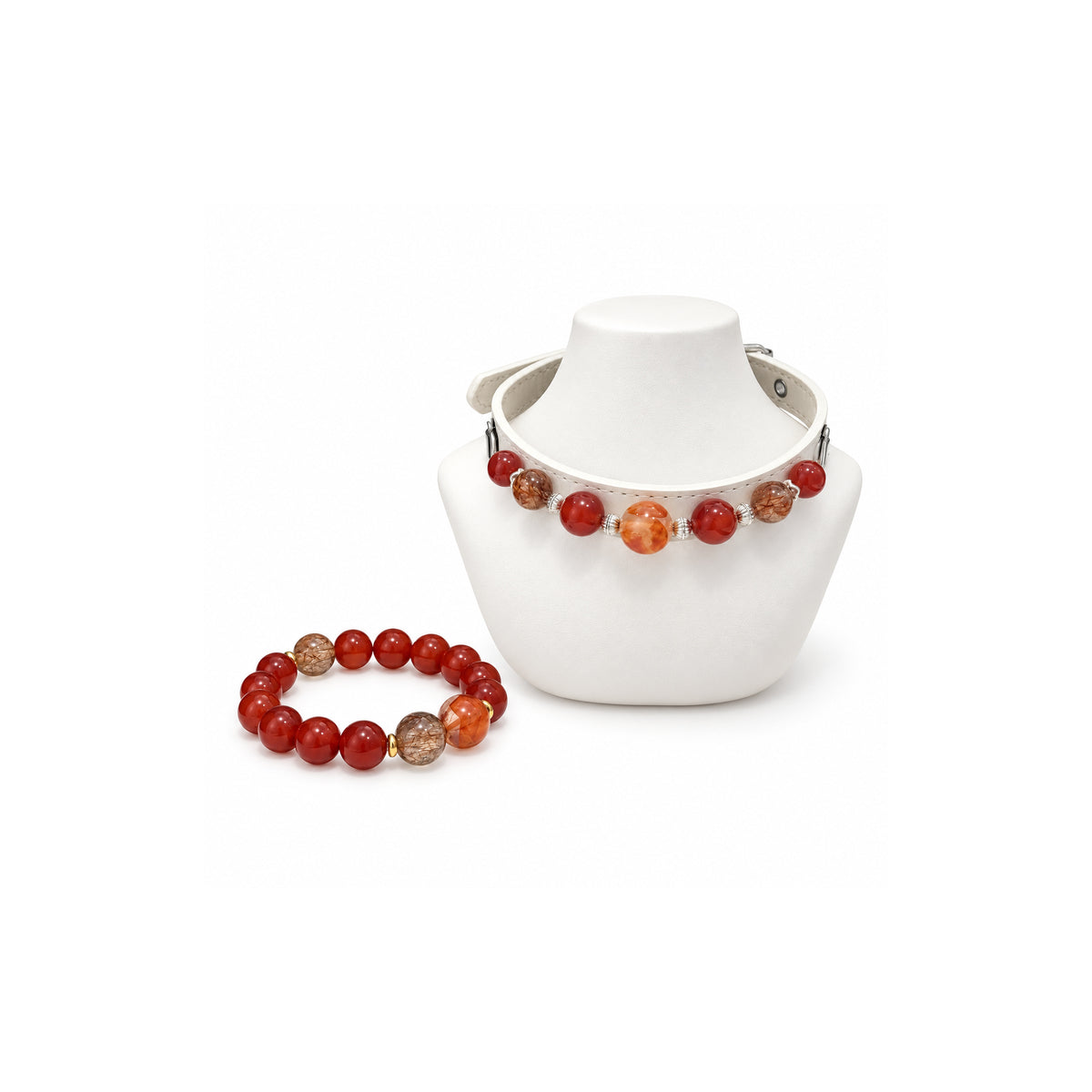 Crimson Grove Human & Pet Match — matching bracelet and pet collar, sold separately