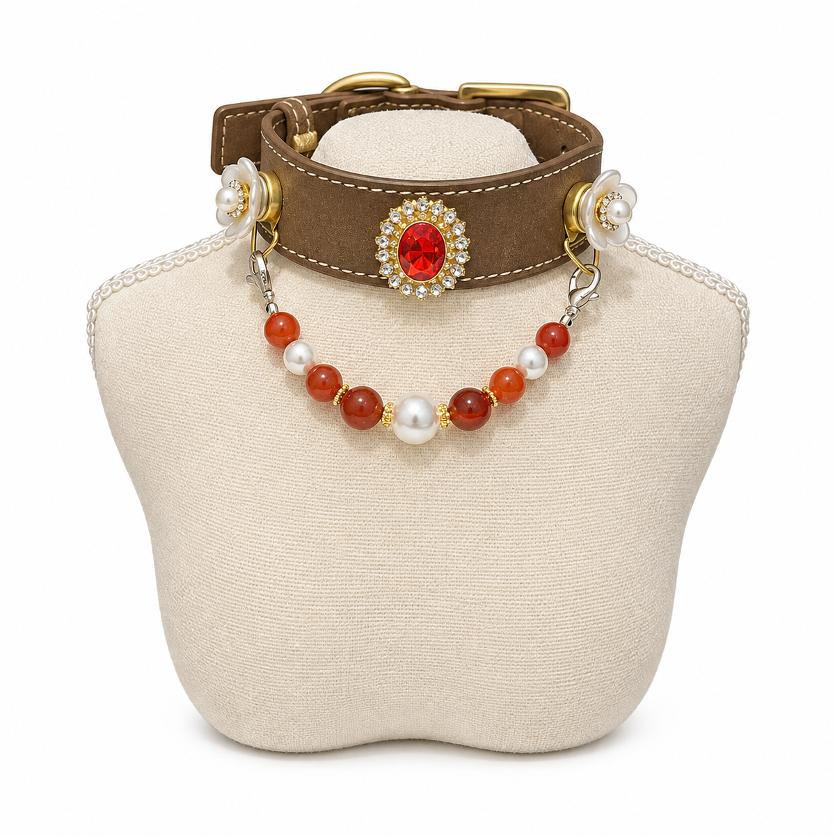 Crimson Pearl Human & Pet Match — pet collar