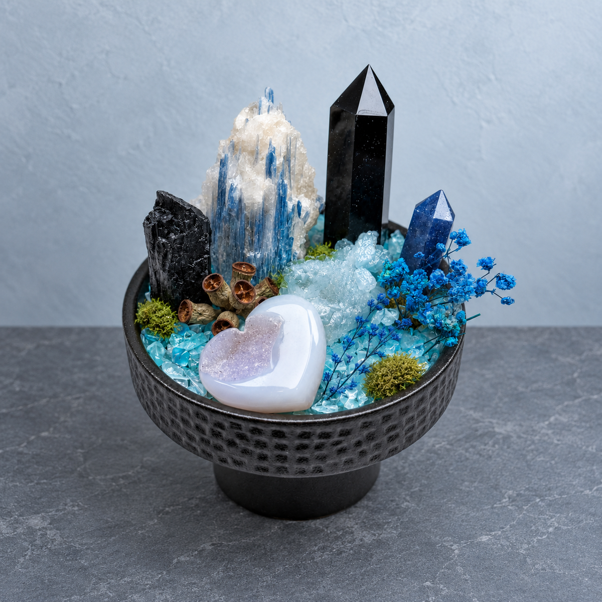 Deep Ocean Sanctuary Crystal Garden — complete decorative arrangement