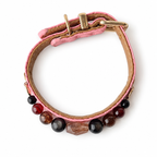 Dusk Ember Beaded Pet Collar - overhead view