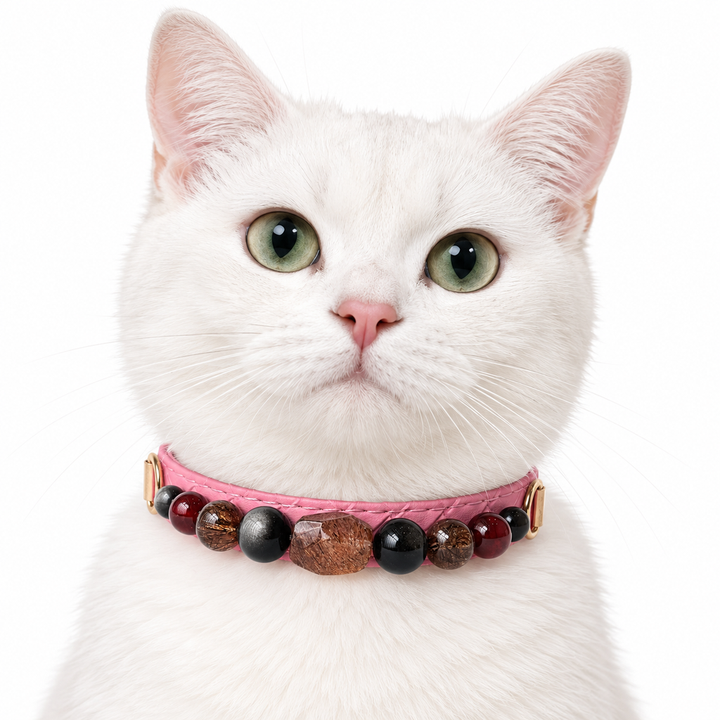 Dusk Ember Beaded Pet Collar - AI pet wearing styling illustration