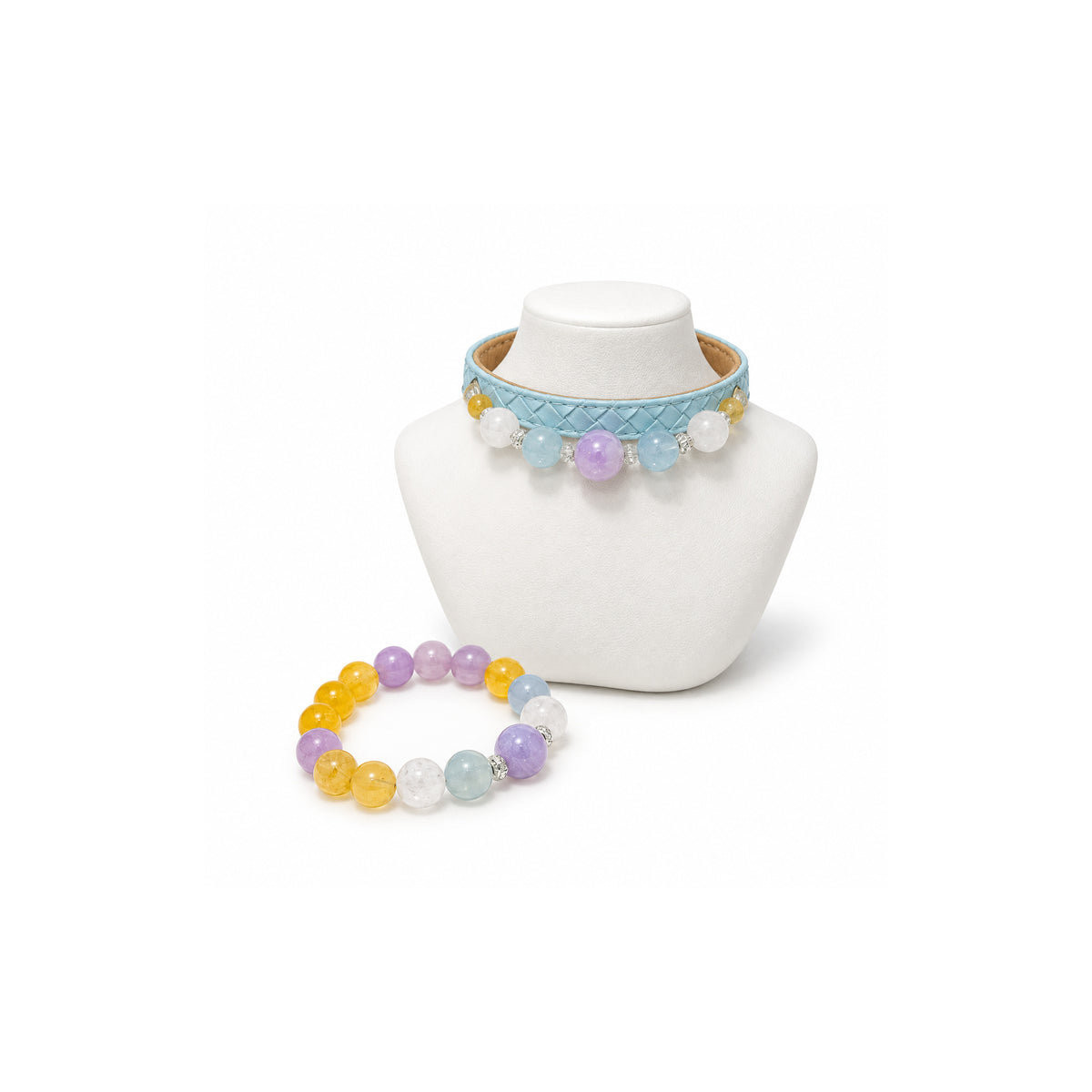 Lavender Coast Human & Pet Match — matching human bracelet and pet collar, sold separately