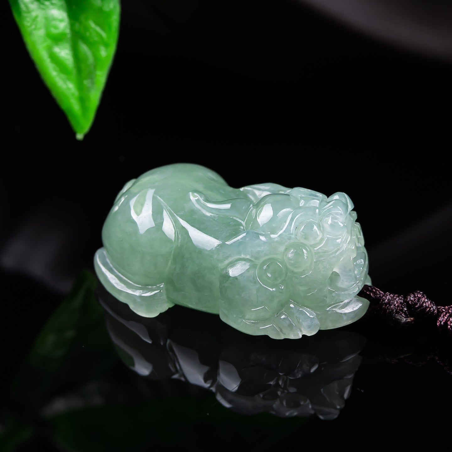 Authentic Grade A Icy Jadeite Pixiu Pendant | Feng Shui Wealth Amulet Necklace
